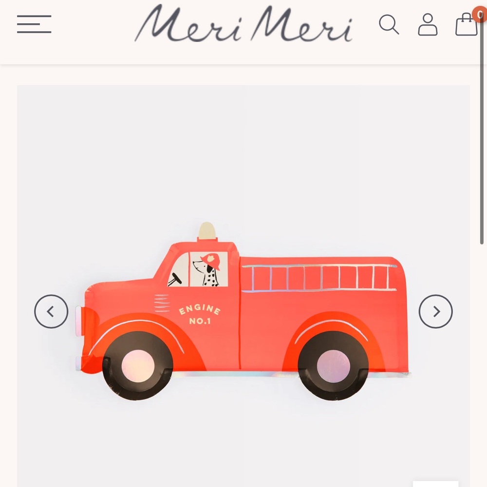Meri Meri fire truck party plates